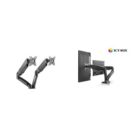 ICY BOX IB-MS304-T, Monitor stand with desk mounted base, for two screens, size up to 27'' Raidsonic